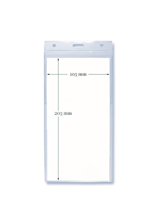 Kartenhalter, Ausweistasche, Ausweishülle, Ticketholder, ID- Kartenhalter, Ausweisetui, Klarsichtfolie, Befestigungssteg, Rundloch, Langloch, Ticket holder, Ticket Aufbewahrung, Tickethülle