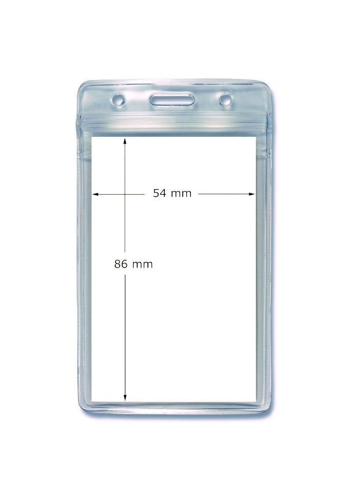 Zip-Lock wetterfest verschließbar,Kartenhalter, Ausweistasche, Ausweishülle, Ticketholder, ID- Kartenhalter, Ausweisetui, Klarsichtfolie, Befestigungssteg, Rundloch, Langloch, Ticket holder, Ticket Aufbewahrung, Tickethülle