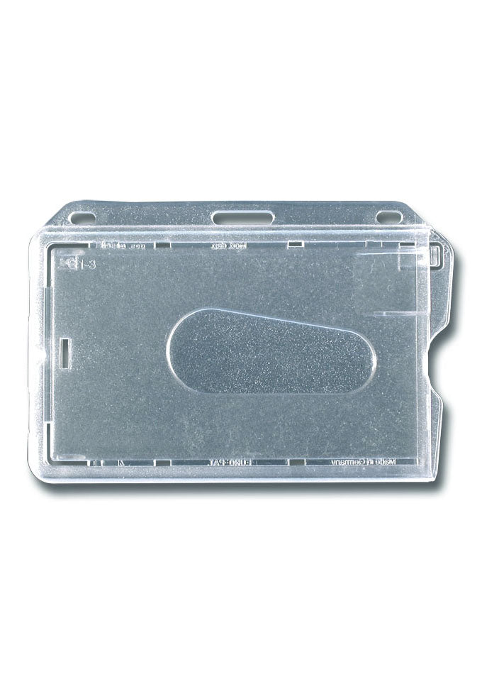 Kartenhalter, Ausweistasche, Ausweishülle, Ticketholder, ID- Kartenhalter, Ausweisetui, Klarsichtfolie, Befestigungssteg, Rundloch, Langloch, Ticket holder, Ticket Aufbewahrung, Tickethülle , Daumenausschub