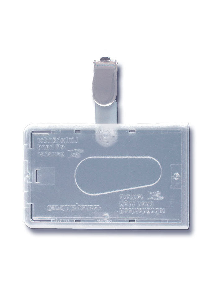 Kartenhalter, Ausweistasche, Ausweishülle, Ticketholder, ID- Kartenhalter, Ausweisetui, Klarsichtfolie, Befestigungssteg, Rundloch, Langloch, Ticket holder, Ticket Aufbewahrung, Tickethülle , Daumenschub, Gürtelclip, Bürobedarf, Clipper