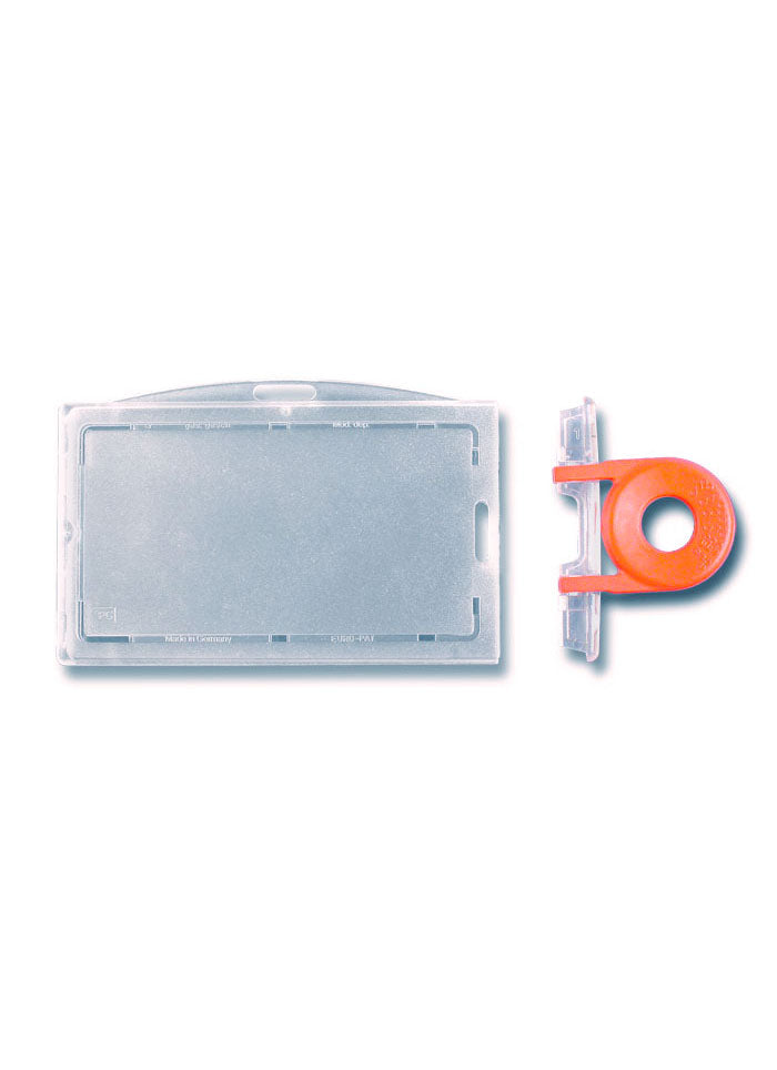 Kartenhalter, Ausweistasche, Ausweishülle, Ticketholder, ID- Kartenhalter, Ausweisetui, Klarsichtfolie, Befestigungssteg, Rundloch, Langloch, Ticket holder, Ticket Aufbewahrung, Tickethülle , mit Schlüssel für Kartenhalter