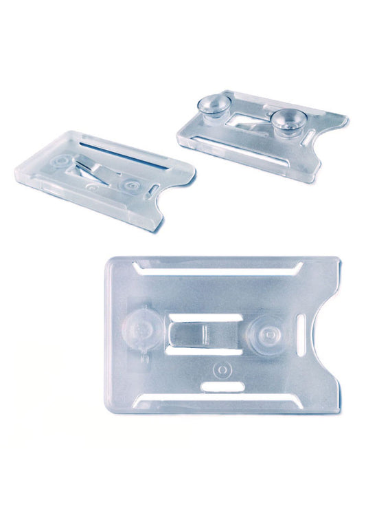 Kartenhalter, Ausweistasche, Ausweishülle, Ticketholder, ID- Kartenhalter, Ausweisetui, Klarsichtfolie, Befestigungssteg, Rundloch, Langloch, Ticket holder, Ticket Aufbewahrung, Tickethülle , mit Saugnapf, Sauger, Befestigungsklammer