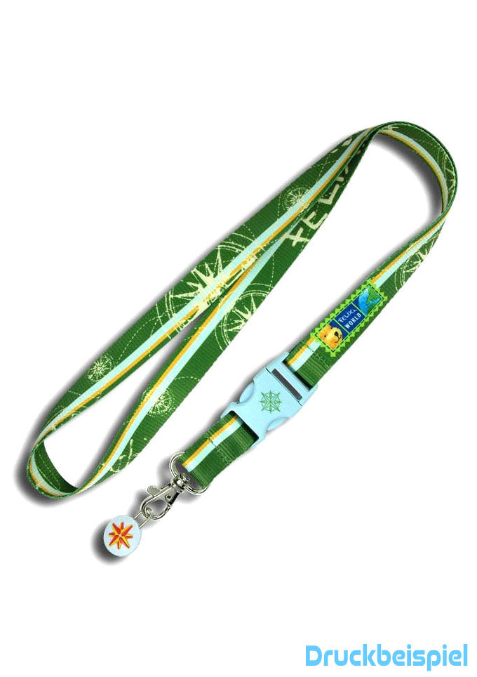 Umhängeband mit Karabinerhaken und Steckschnalle