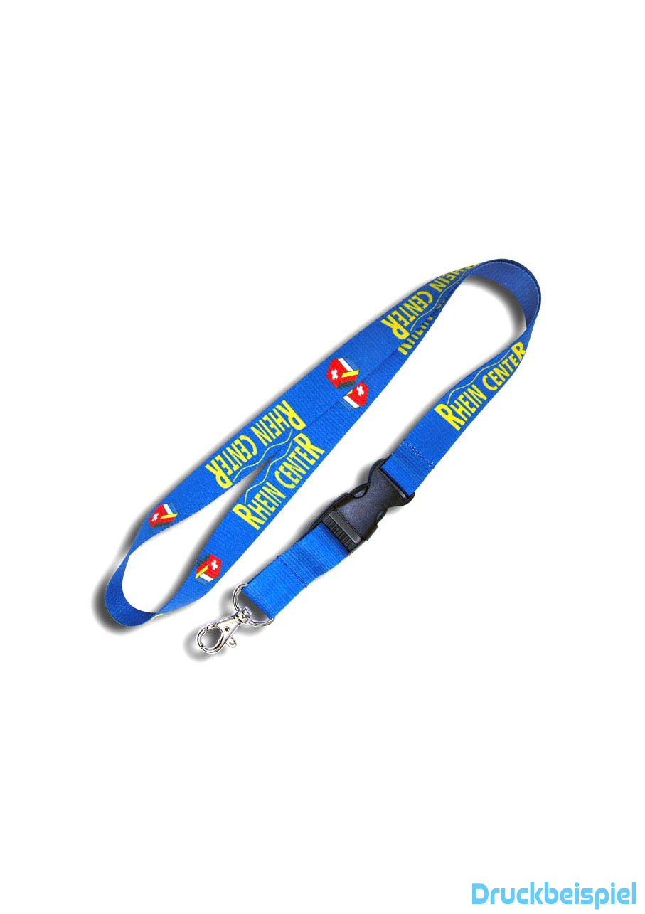 Umhängeband mit Karabinerhaken und Steckschnalle