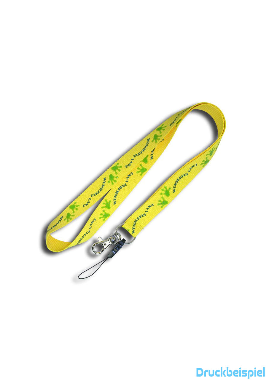 Umhängeband mit Karabinerhaken und Steckschnalle